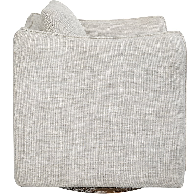 Uttermost Corben White Swivel Armchair - 29"x 30"x 29"