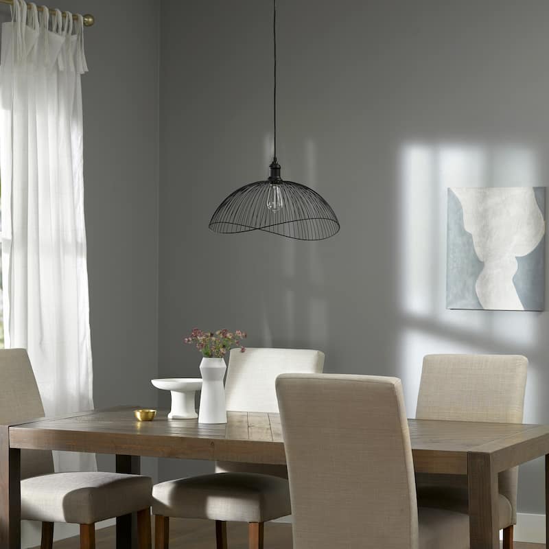 Sylvia River of Goods Metal Woven Curved Shade Double Hanging Pendant Light - 19.75" x 18.75" x 13.25/61.25"