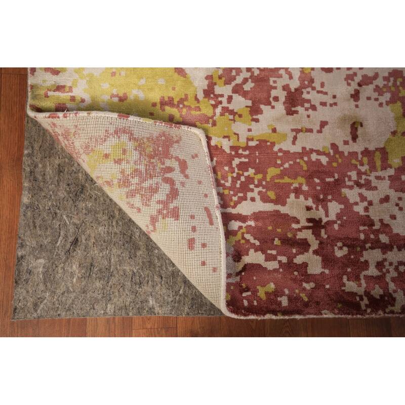 Contemporary Abstract Indian Square Rug Handmade Wool Carpet - 8'0" x 8'1"