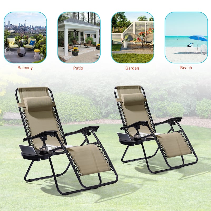 LIVOOSUN Zero Gravity Patio Chairs (Set of 2)