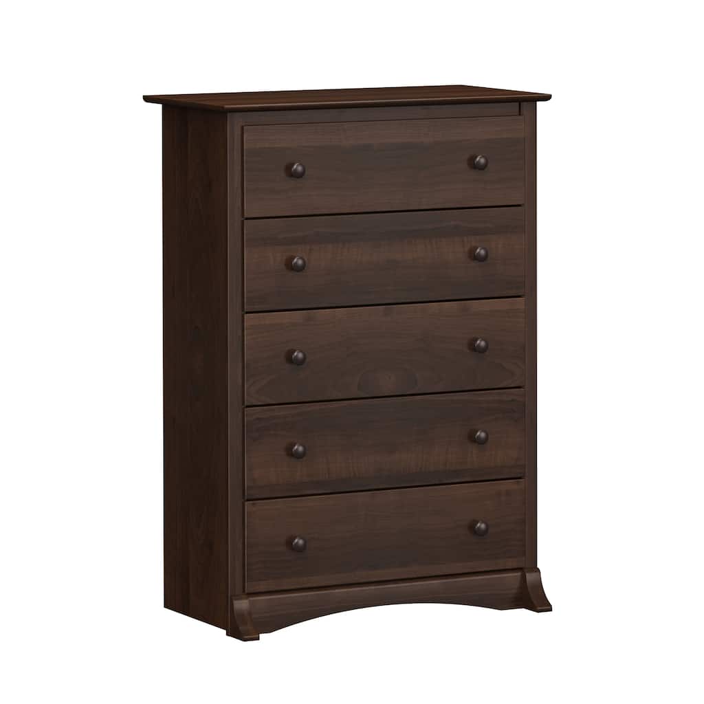 Prepac Fremont Superior 5-Drawer Chest for Bedroom - Spacious and Stylish Chest of Drawers, Espresso