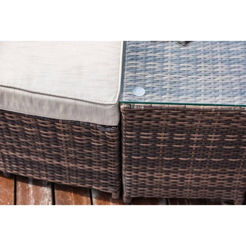 Marrakesh Outdoor 4-piece Brown Wicker Daybed Set