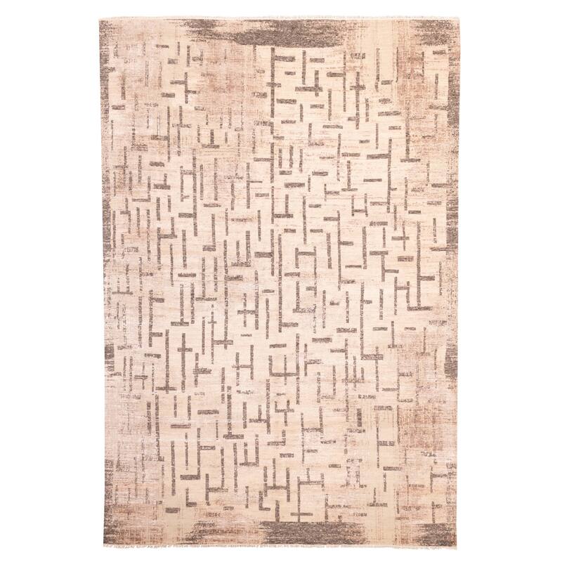 ECARPETGALLERY Hand-knotted Legacy Tan Silk, Wool Rug - 9'11 x 14'0