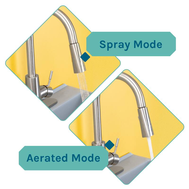 TEHILA Utility Sink Laundry Tub with Stainless Finish High Arc Faucet - N/A