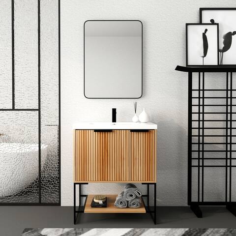 29.5 Inch Freestanding Bathroom Vanity With Resin Basin
