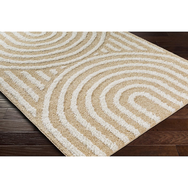 Livabliss Rodos Mod Neutral Rainbow Plush Area Rug