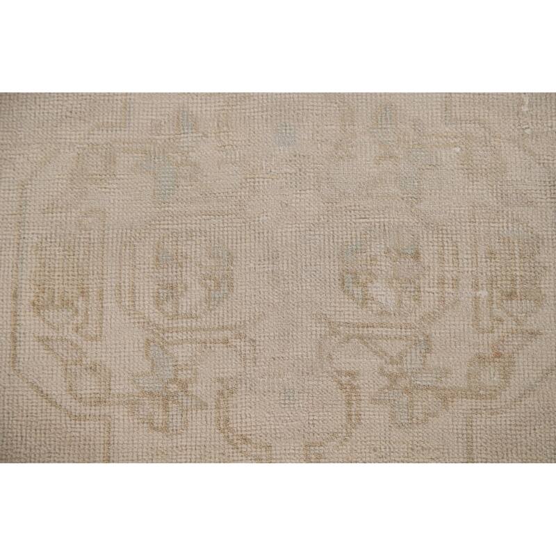 Hand Knotted Oriental 100% Wool Carpet Traditional Medallion Beige & Ivories Tabriz Area Rug - 4' 9'' X 3' 0''