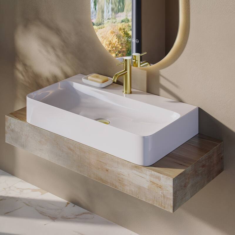 Swiss Madison Voltaire Wide Rectangle Vessel Sink