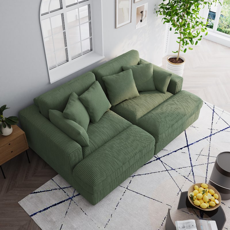 Navaeh Corduroy Modular Sectional Sofa Large Couch Sleeper Chaise