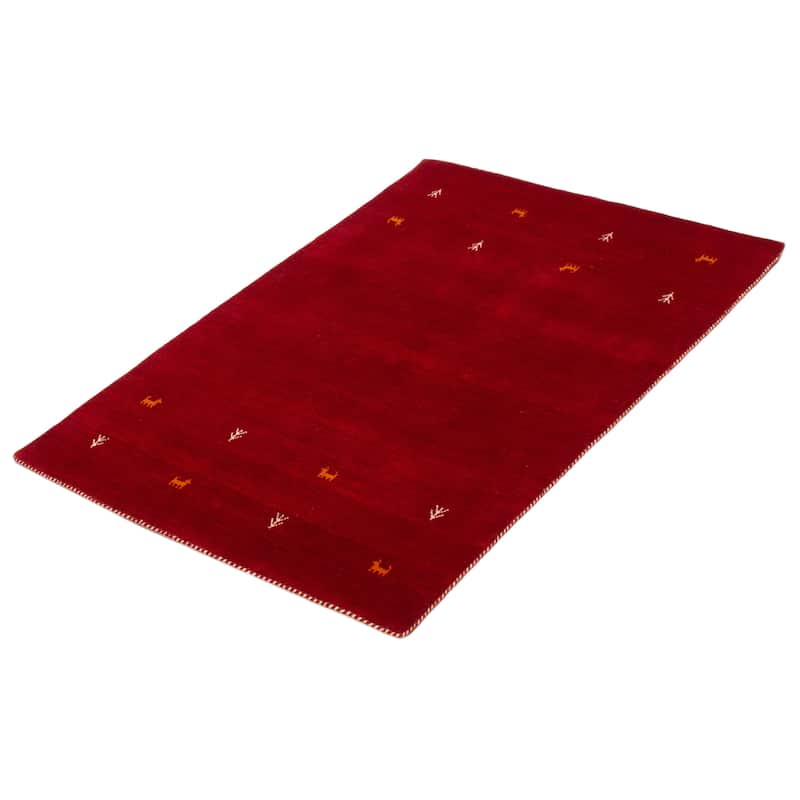Kashkuli Gabbeh Red Rug 3'9" x 5'5" - 3'9 x 5'5