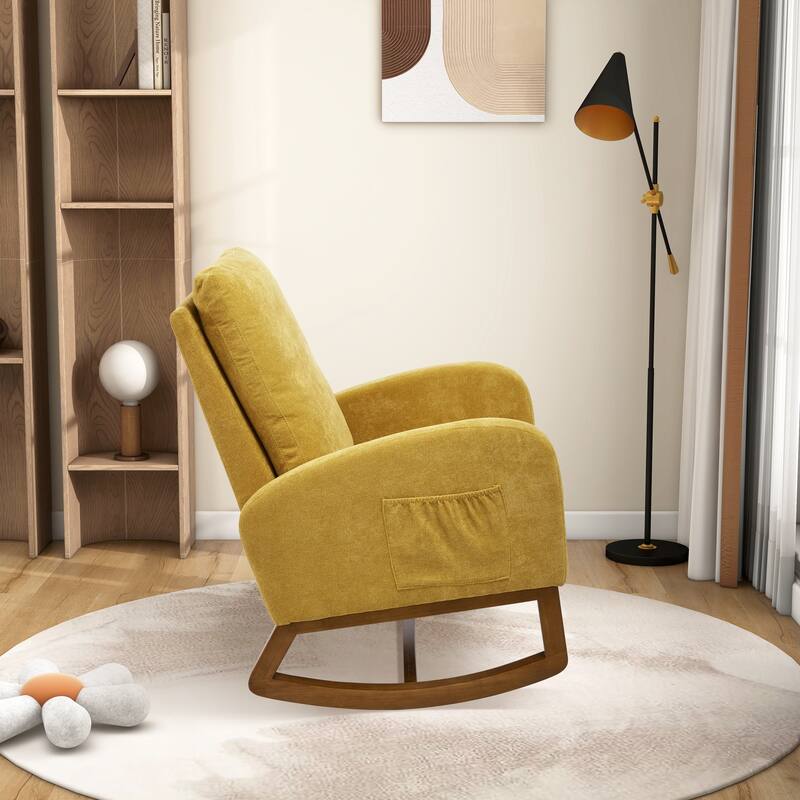 27.2"W Polyester Rocking Chair with Side Pocket