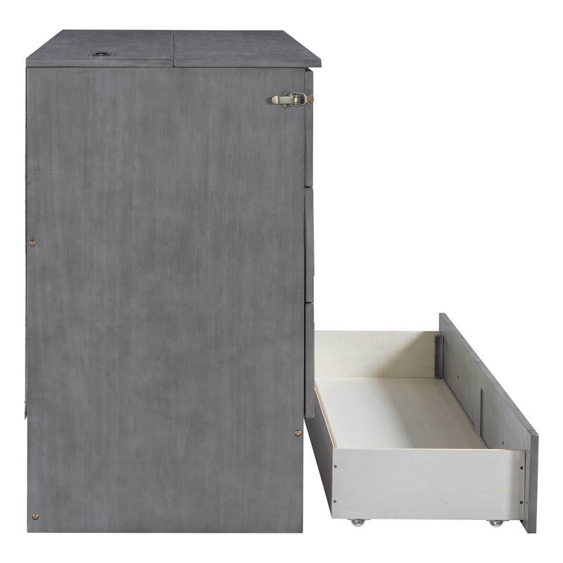 Murphy Bed with Versatile Storage & Large Drawers