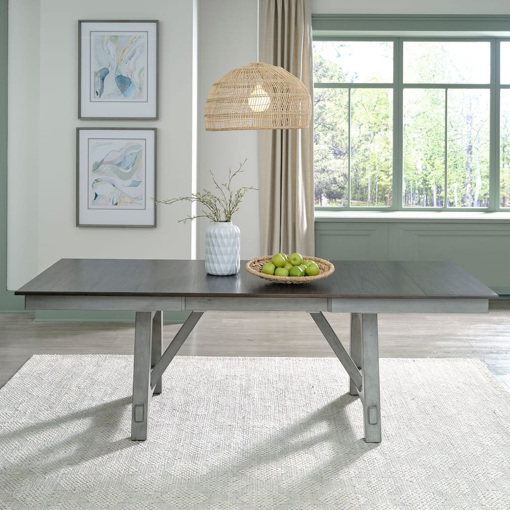 Newport Dining Room Table with Expandable Leaves Smokey Gray - 94 Inches