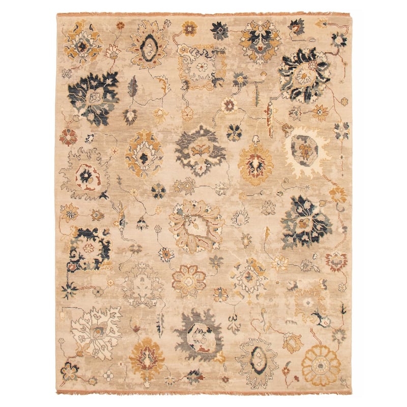 ECARPETGALLERY Hand-knotted Modern Oushak Beige Wool Rug - 8'0 x 10'3 - Beige - 8'0 x 10'3