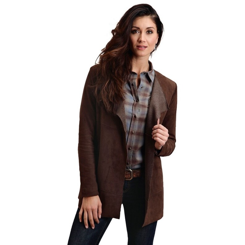 Shop Stetson Western Jacket Womens Lamb Suede Brown S
