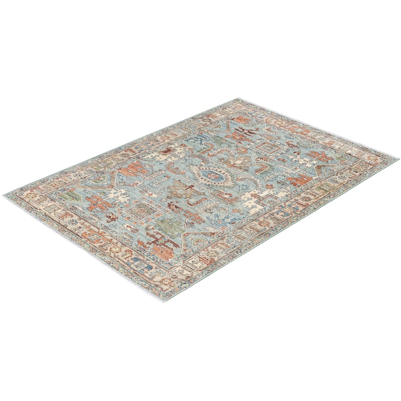 Serapi One-of-a-Kind Hand-Knotted Area Rug - Green - 4' 1" x 5' 10"