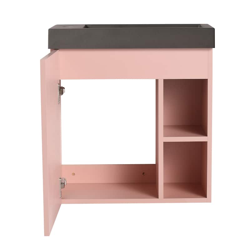 Bathroom Vanity With Sink In 20 Inch, Floating Bathroom Vanity With Soft Close Door