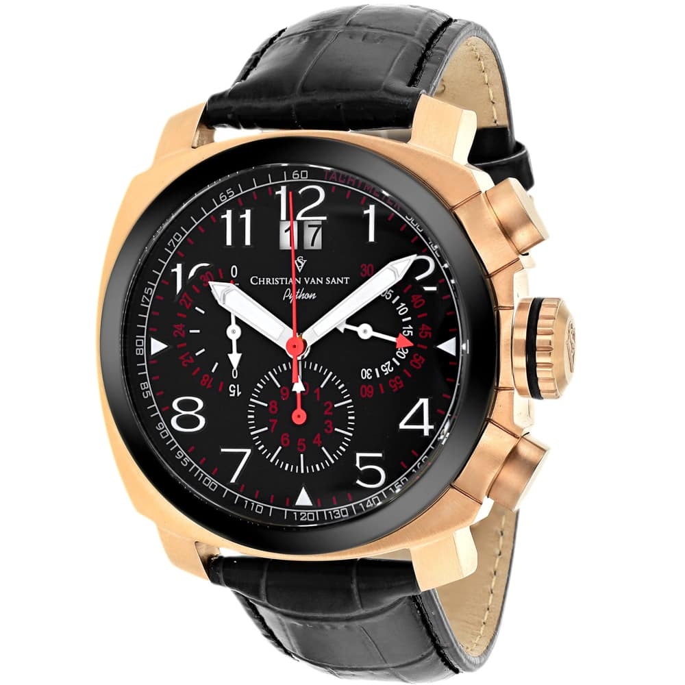 Christian Van Sant Men's Grand Python Black Dial Watch - CV3AU11 - 6 (36)