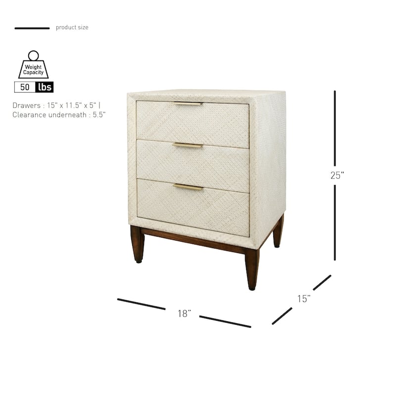 NPD Furniture Brinley 3 Drawers Nightstand