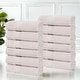 preview thumbnail 1 of 7, Superior Venice Zero Twist Cotton Medium Weight Face Towels Washcloths, Set of 12 Silver