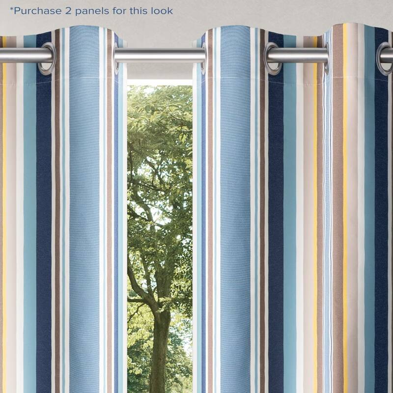 Outdoor Stripe Privacy Protected Grommet Panel