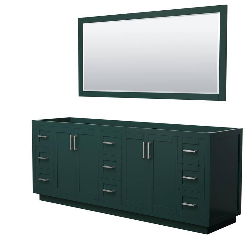 Wyndham Collection WCF2929-84D-CX-M70 Miranda 84" Double Free Standing - Green / Brushed Nickel Hardware