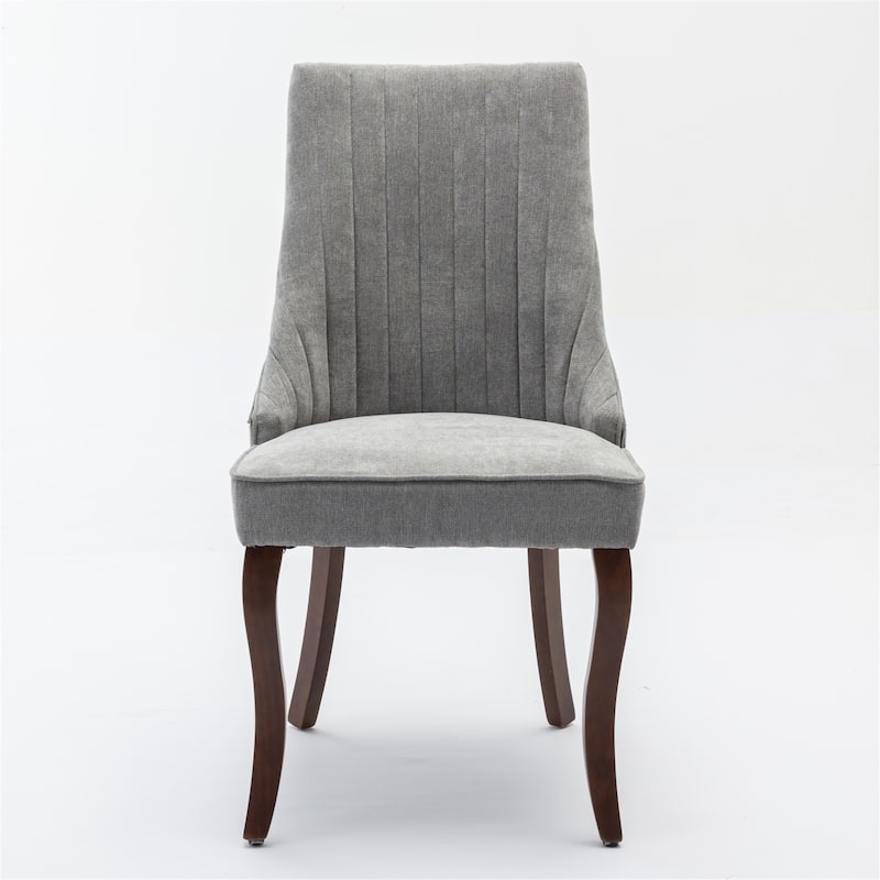 Rayon Cloth Flocking Linen Dining Chair Set of 2