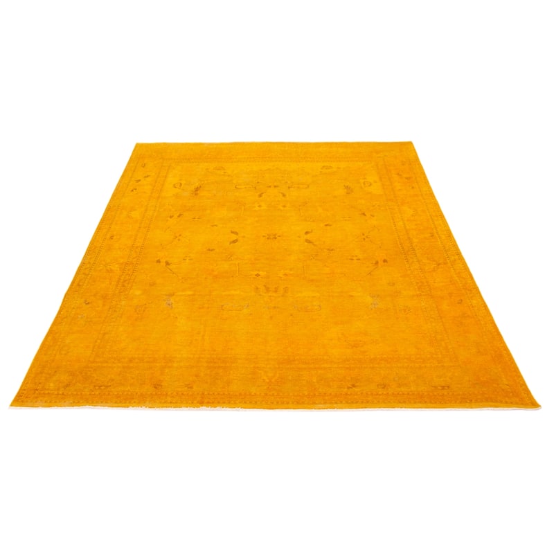 ECARPETGALLERY Hand-knotted Vibrance Orange Wool Rug - 7'11 x 9'10