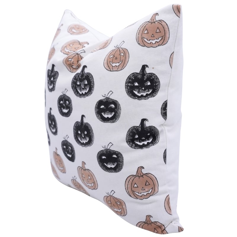 Fabdivine Handmade Block Print Cotton Green Pillow Cover, Pumpkin