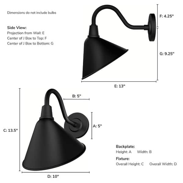 dimension image slide 1 of 4, Hunter Cassius Outdoor WeatherMax 1-Light Wall Sconce Light - Farmhouse, Transitional, Modern Rustic