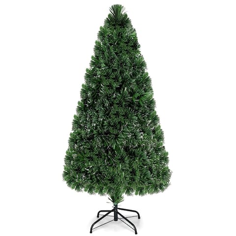 5' Fiber Optic Artificial PVC Christmas Tree w/ Plastic Stand-5' - 5ft