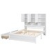 preview thumbnail 8 of 8, Queen Size Platform Bed with Storage Headboard, 4-Drawers, and Built-in Shelves, Sturdy Pine Wood Kids Bed Frame, White