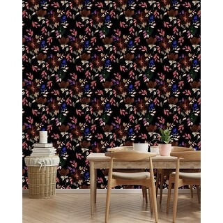 Dark Wallpaper with Autumn Leaves - Bed Bath & Beyond - 35646667