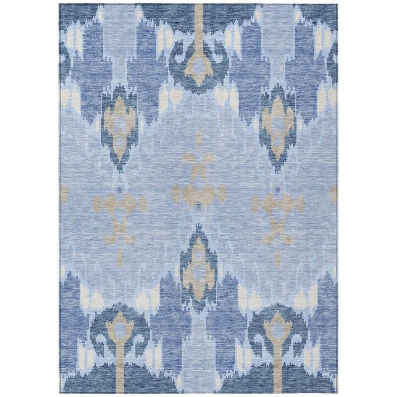 HomeRoots Ikat Transitional Rectangle Outdoor Rug