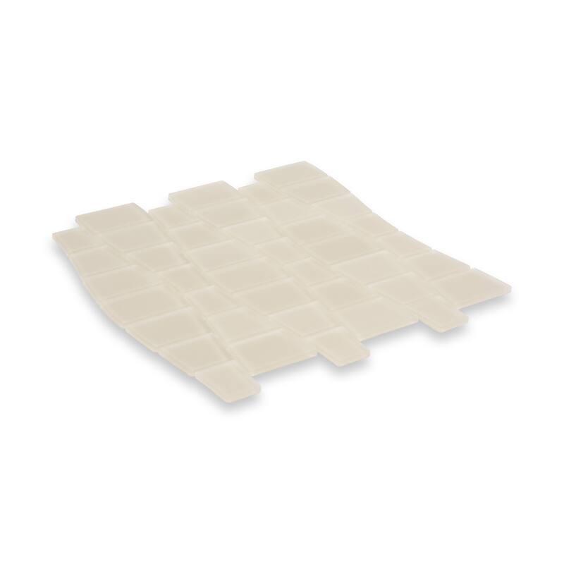 Ripple 11 in. x 12 in. Geometric Glass Mesh-Mounted Mosaic Wall Tile