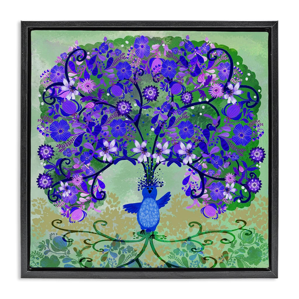 Stupell Tree Blooming From Bird Framed Floater Canvas Wall Art Design By Kay Widdowson