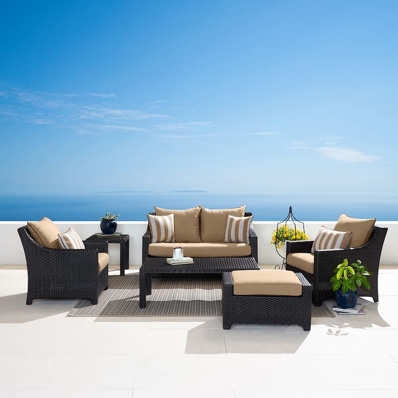 Deco 6 Piece Sunbrella Outdoor Patio Love and Club Seating Set