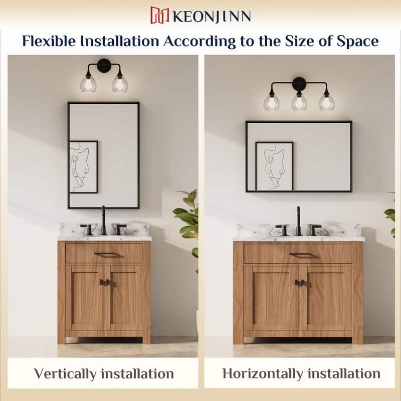 Keonjinn Aluminum Framed Wall Mount Bathroom Vanity Mirror