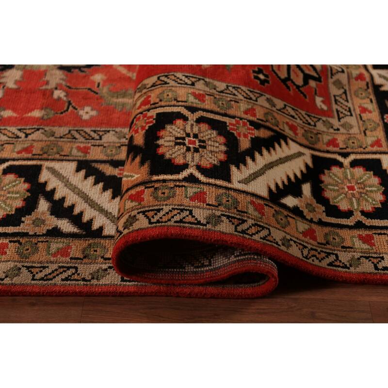 All-Over Orange Oushak Oriental Large Area Rug Handmade Wool Carpet - 11'10" x 14'7"