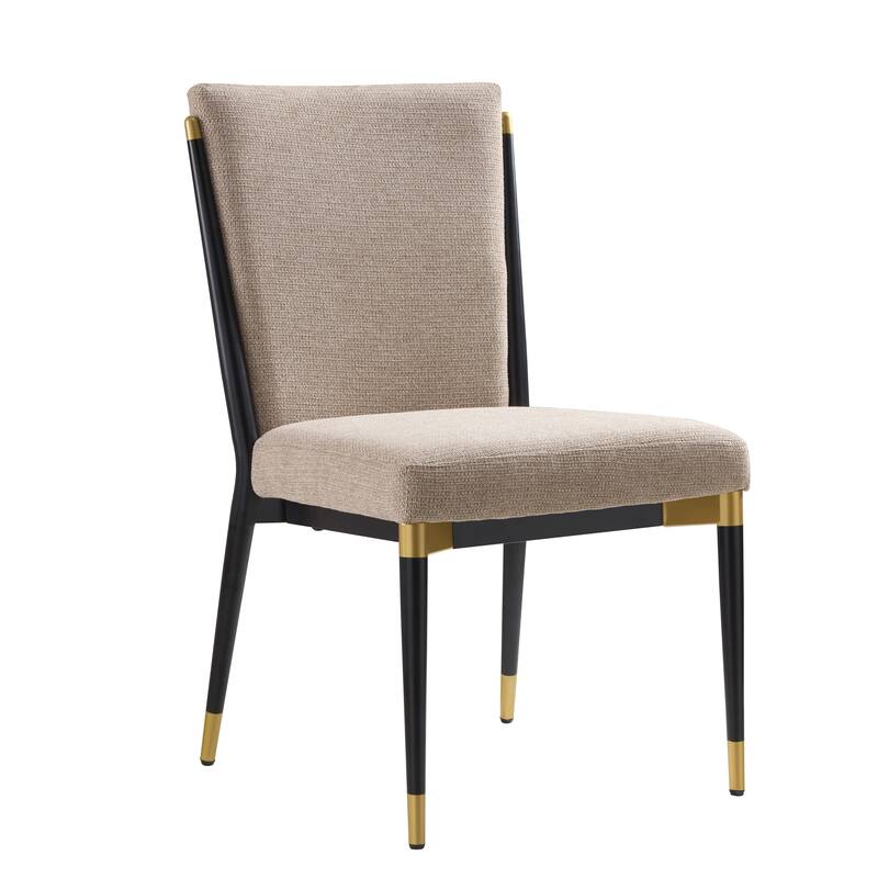 Christopher Knight Home - Modern Upholstered Metal Base Dining Chair with Solid Back (Set of 2)