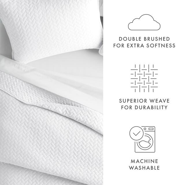 Soft Essentials Quilted Herringbone Coverlet Set
