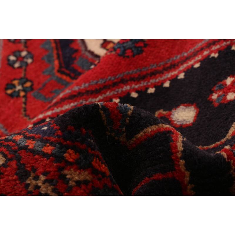 ECARPETGALLERY Hand-knotted Anatolian Vintage Navy, Red Wool Rug - 4'6 x 7'7