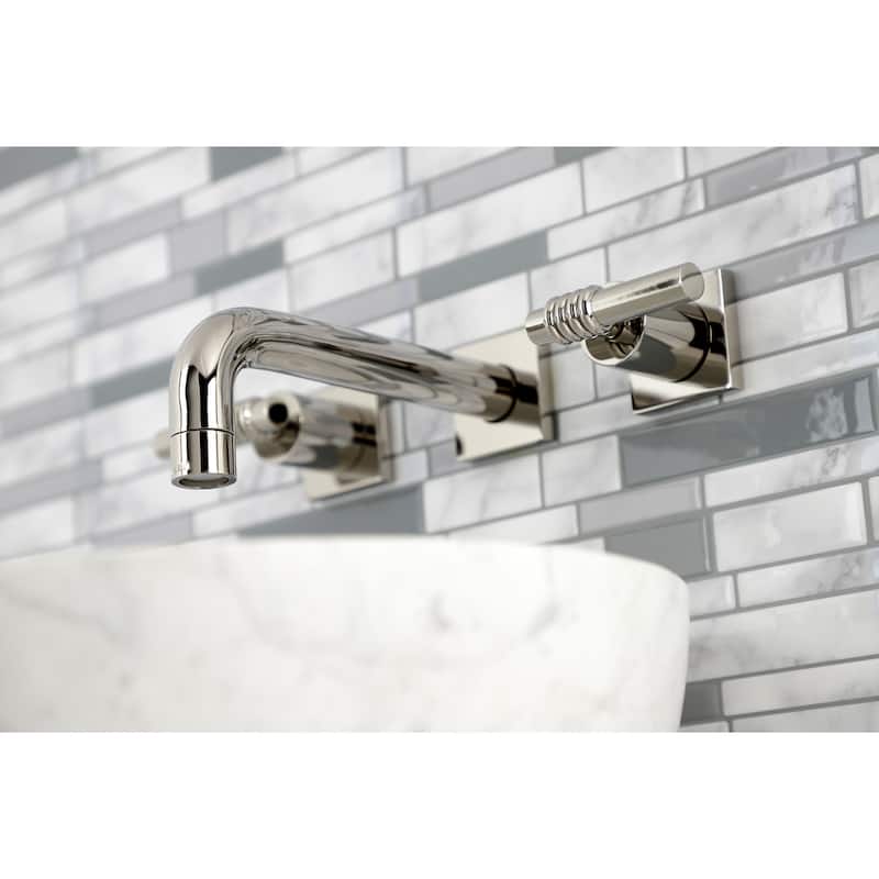 Kingston Brass Milano Two-Handle 3-Hole Wall Mount Bathroom Faucet