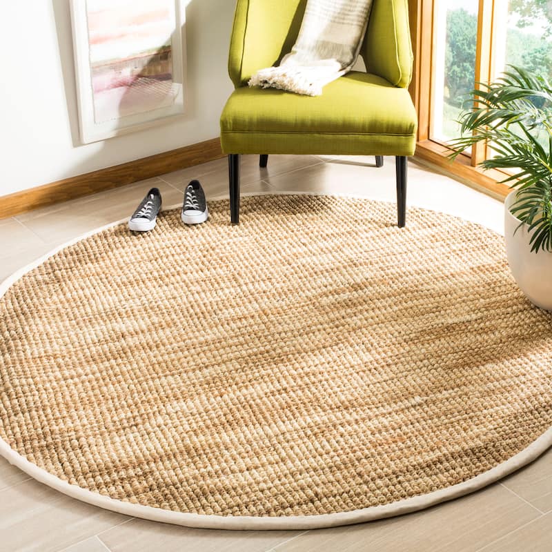 SAFAVIEH Handmade Natural Fiber Jocelynn Jute Rug - 6' Round - Natural/Cream