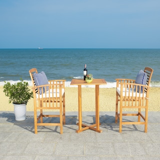 SAFAVIEH Outdoor Living Pate 3-piece Bar Bistro Set - 25"W x 26"D x 50"H