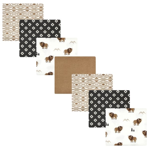 slide 1 of 1, Hudson Baby Infant Boy Cotton Rich Flannel Receiving Blankets Bundle, Wild Buffalo, One Size - Wild Buffalo - One Size One Size - Wild Buffalo