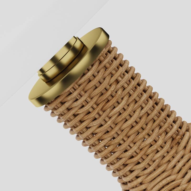 22'' Brown Rattan Bedside Table Lamps