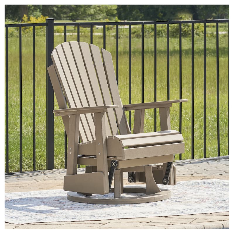 Signature Design by Ashley Hyland wave Outdoor Swivel Glider Chair - 30.88" W x 30.5" D x 41.63" H - Brown