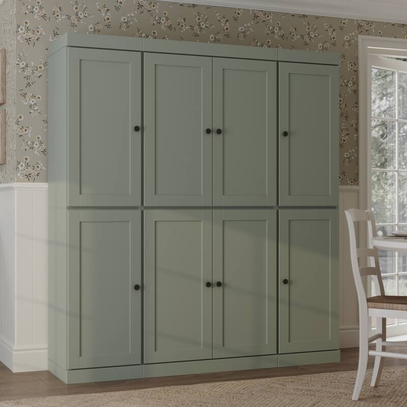 Palace Imports 100% Solid Wood 65" Pantry Cabinet with Shaker Doors, 2-Drawers and Adjustable Shelves