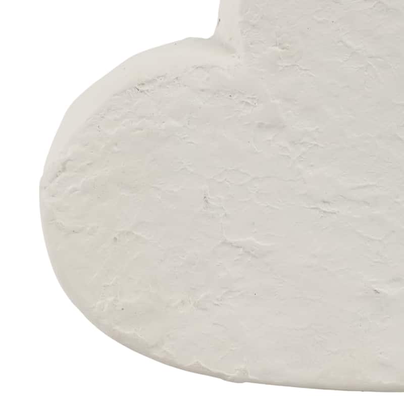 Ecomix Heart-Shaped Decorative Sculpture Boho Accent - 8" Ivory - 8" x 3" x 8"